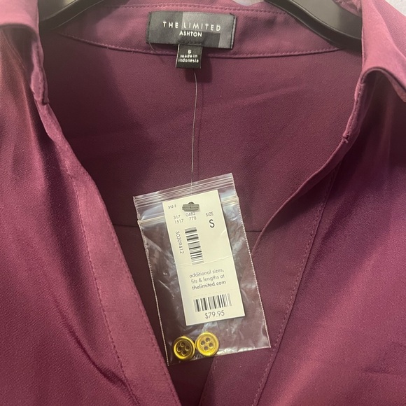 The Limited Ashton Plum Shirt Dress with Gold Buttons - Picture 4 of 4